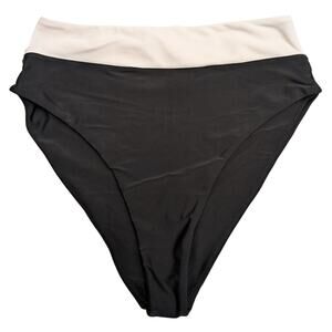 LPA Foster High Waist Bikini Bottom Black & White Size S‎ Swimwear Colorblock